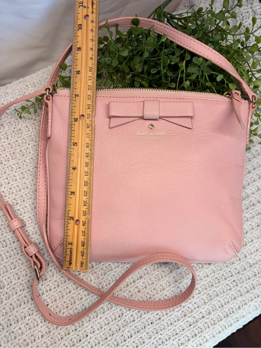 kate spade Pale Pink Leather Bow Crossbody